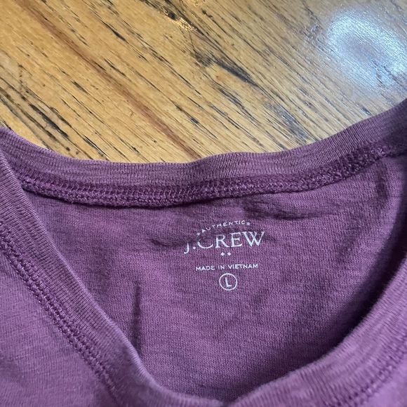 J Crew Red Henley Long Sleeve Size Large T Shirt - Picture 3 of 6